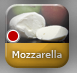 A red dot on the topping button indicates that that topping comes on the pizza. 